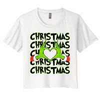 Funny Christmas Elf Christmas For Kids Women's Crop Top Tee