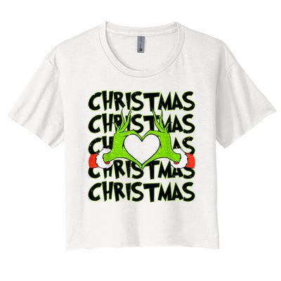 Funny Christmas Elf Christmas For Kids Women's Crop Top Tee