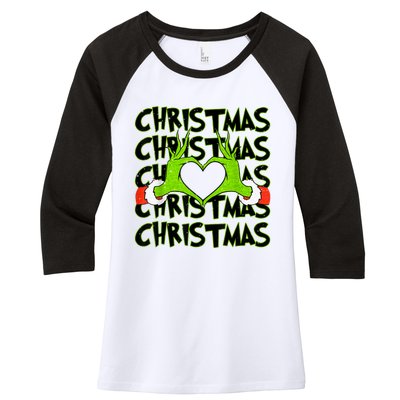 Funny Christmas Elf Christmas For Kids Women's Tri-Blend 3/4-Sleeve Raglan Shirt