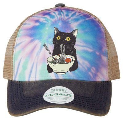 Funny Cat Eating Ramen Vintage Japanese Noodles Legacy Tie Dye Trucker Hat