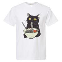 Funny Cat Eating Ramen Vintage Japanese Noodles Garment-Dyed Heavyweight T-Shirt