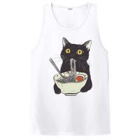 Funny Cat Eating Ramen Vintage Japanese Noodles PosiCharge Competitor Tank