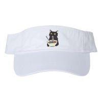 Funny Cat Eating Ramen Vintage Japanese Noodles Valucap Bio-Washed Visor