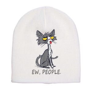 Funny Cat Ew People Meowy Cat Lovers Short Acrylic Beanie