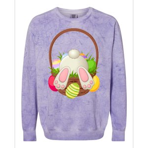 Funny Cute Easter Bunny Bottom Basket Easter Eggs Colorblast Crewneck Sweatshirt