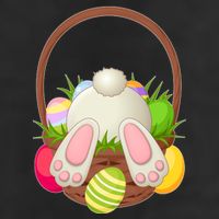 Funny Cute Easter Bunny Bottom Basket Easter Eggs 7 Panel Mesh Trucker Snapback Hat