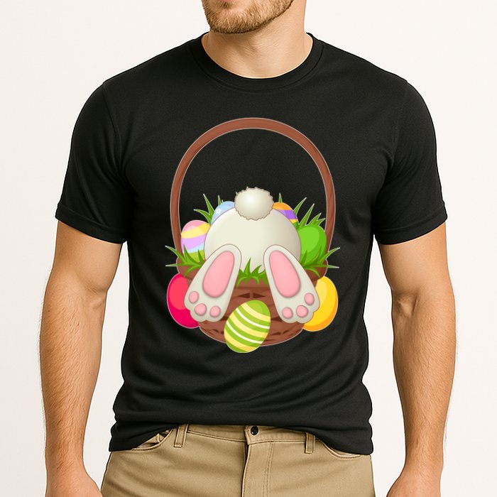 Funny Cute Easter Bunny Bottom Basket Easter Eggs Cooling Performance Crew T-Shirt
