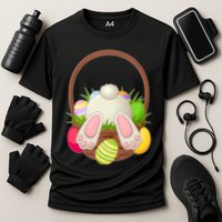Funny Cute Easter Bunny Bottom Basket Easter Eggs Cooling Performance Crew T-Shirt