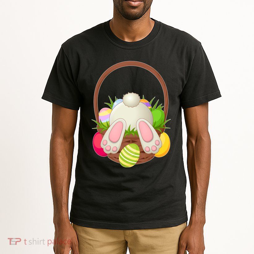 Funny Cute Easter Bunny Bottom Basket Easter Eggs Tall T-Shirt