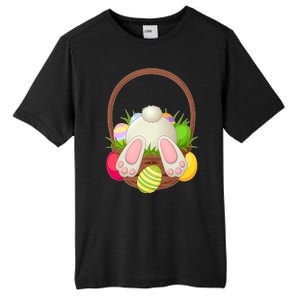 Funny Cute Easter Bunny Bottom Basket Easter Eggs Tall Fusion ChromaSoft Performance T-Shirt