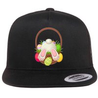 Funny Cute Easter Bunny Bottom Basket Easter Eggs Flatbill Hat