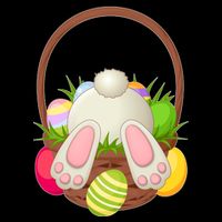 Funny Cute Easter Bunny Bottom Basket Easter Eggs Flatbill Hat