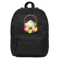 Funny Cute Easter Bunny Bottom Basket Easter Eggs 16 in Basic Backpack