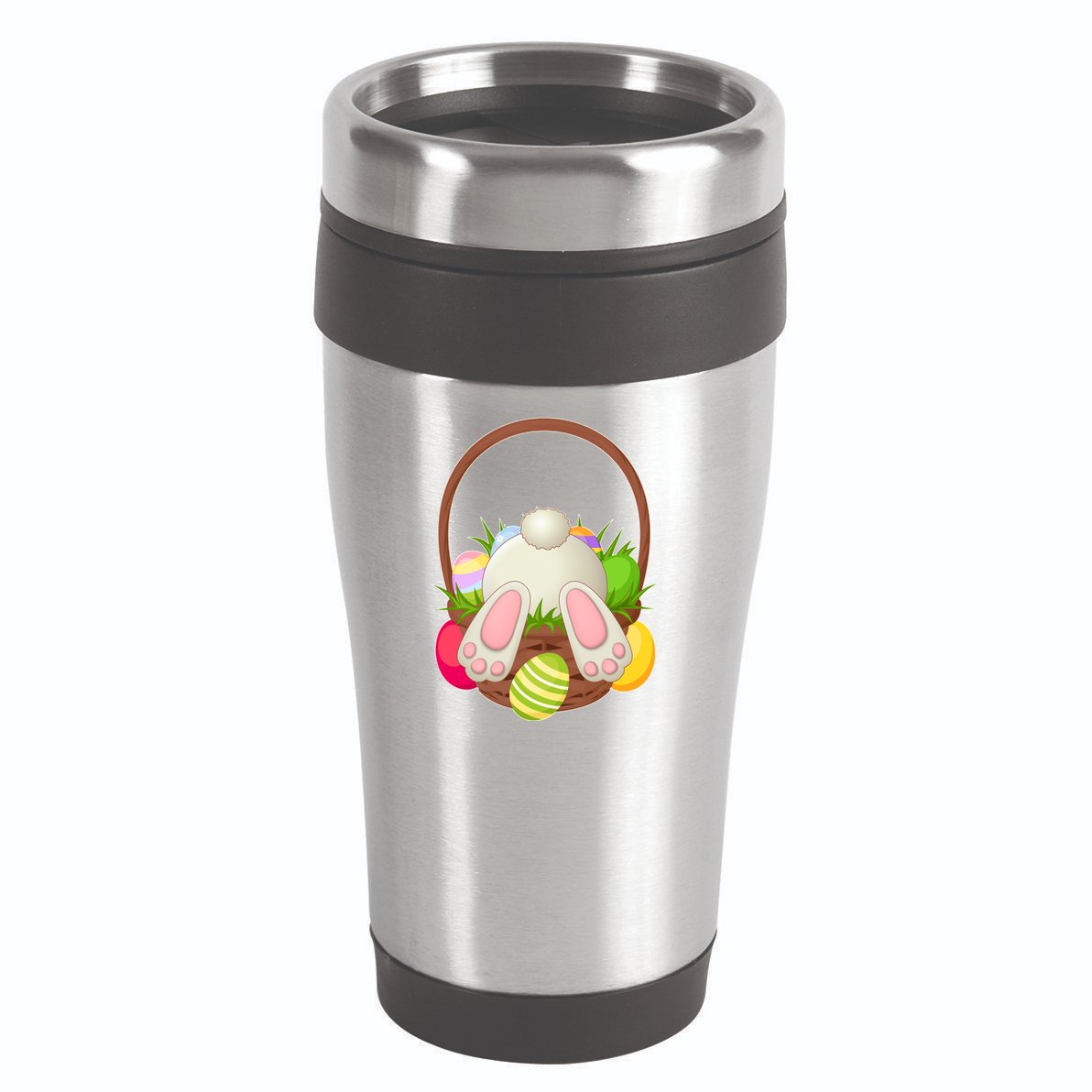 Funny Cute Easter Bunny Bottom Basket Easter Eggs 16oz Travel Tumbler