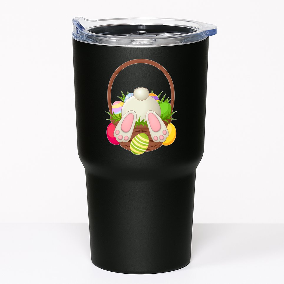 Funny Cute Easter Bunny Bottom Basket Easter Eggs Tumbler
