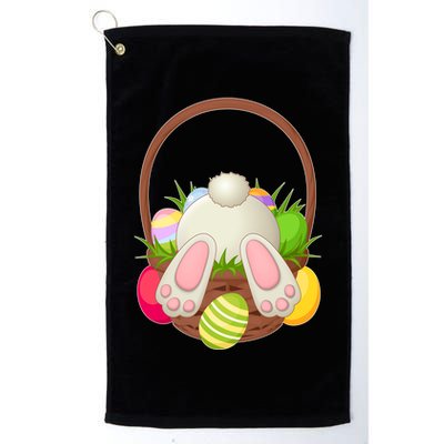 Funny Cute Easter Bunny Bottom Basket Easter Eggs Golf Towel