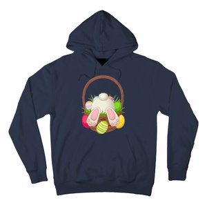 Funny Cute Easter Bunny Bottom Basket Easter Eggs Hoodie