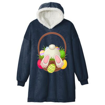 Funny Cute Easter Bunny Bottom Basket Easter Eggs Hooded Wearable Blanket