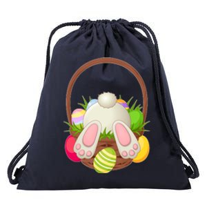 Funny Cute Easter Bunny Bottom Basket Easter Eggs Drawstring Bag