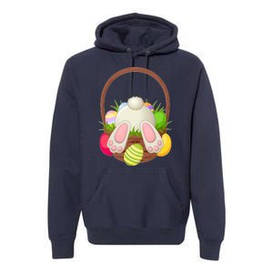 Funny Cute Easter Bunny Bottom Basket Easter Eggs Premium Hoodie