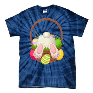 Funny Cute Easter Bunny Bottom Basket Easter Eggs Tie-Dye T-Shirt