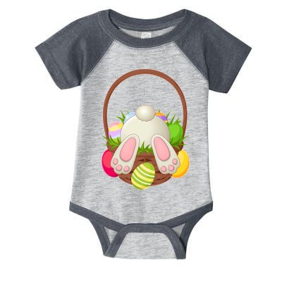 Funny Cute Easter Bunny Bottom Basket Easter Eggs Infant Baby Jersey Bodysuit