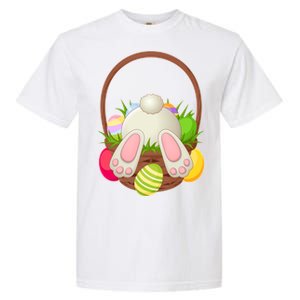 Funny Cute Easter Bunny Bottom Basket Easter Eggs Garment-Dyed Heavyweight T-Shirt