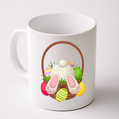 Funny Cute Easter Bunny Bottom Basket Easter Eggs Coffee Mug