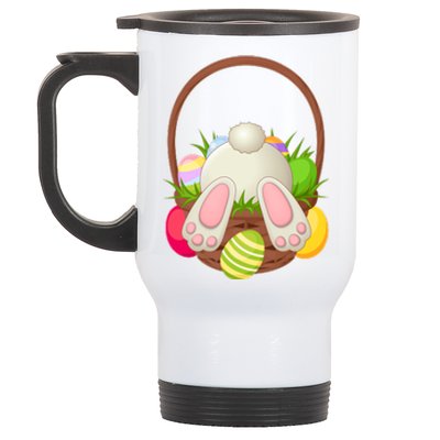 Funny Cute Easter Bunny Bottom Basket Easter Eggs Stainless Steel Travel Mug