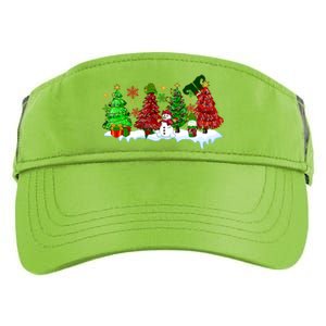 Funny Christmas Elf In Tree With Snowman Scene Adult Drive Performance Visor