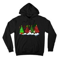 Funny Christmas Elf In Tree With Snowman Scene Hoodie