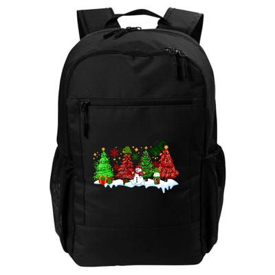 Funny Christmas Elf In Tree With Snowman Scene Daily Commute Backpack