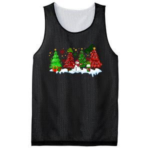 Funny Christmas Elf In Tree With Snowman Scene Mesh Reversible Basketball Jersey Tank