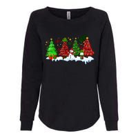 Funny Christmas Elf In Tree With Snowman Scene Womens California Wash Sweatshirt