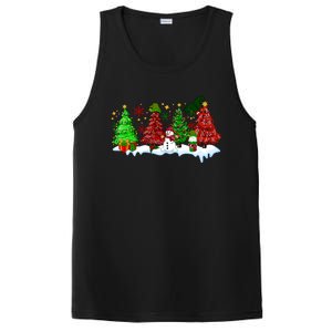 Funny Christmas Elf In Tree With Snowman Scene PosiCharge Competitor Tank