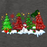 Funny Christmas Elf In Tree With Snowman Scene Vector Backpack