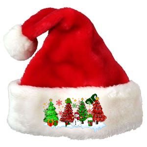 Funny Christmas Elf In Tree With Snowman Scene Premium Christmas Santa Hat