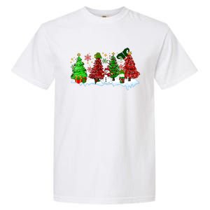 Funny Christmas Elf In Tree With Snowman Scene Garment-Dyed Heavyweight T-Shirt