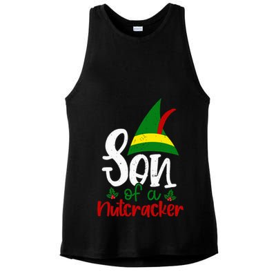 Funny Christmas Elf Son Of A Nutcracker Ladies PosiCharge Tri-Blend Wicking Tank
