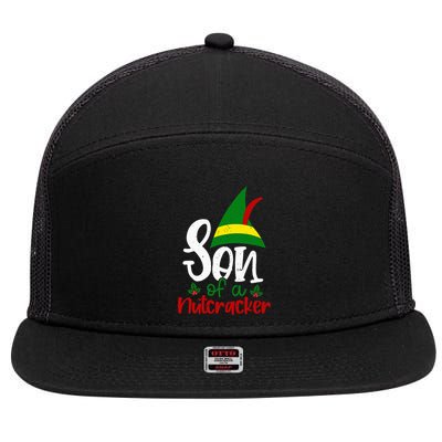 Funny Christmas Elf Son Of A Nutcracker 7 Panel Mesh Trucker Snapback Hat