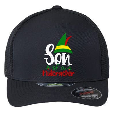 Funny Christmas Elf Son Of A Nutcracker Flexfit Unipanel Trucker Cap