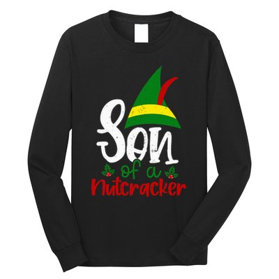 Funny Christmas Elf Son Of A Nutcracker Long Sleeve Shirt