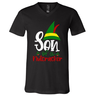 Funny Christmas Elf Son Of A Nutcracker V-Neck T-Shirt