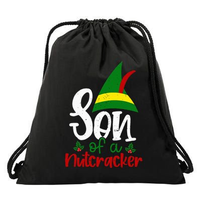 Funny Christmas Elf Son Of A Nutcracker Drawstring Bag