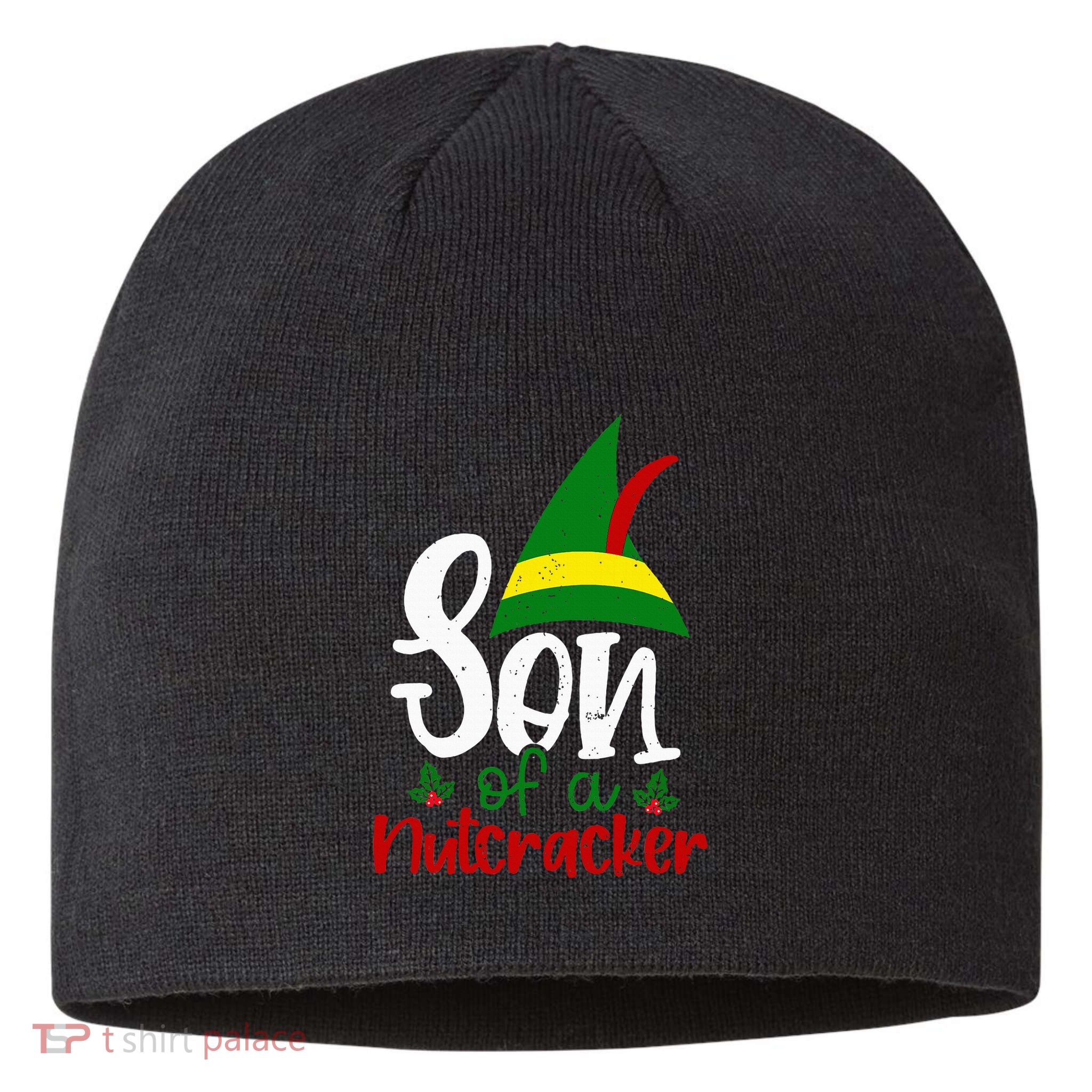 Funny Christmas Elf Son Of A Nutcracker Sustainable Beanie