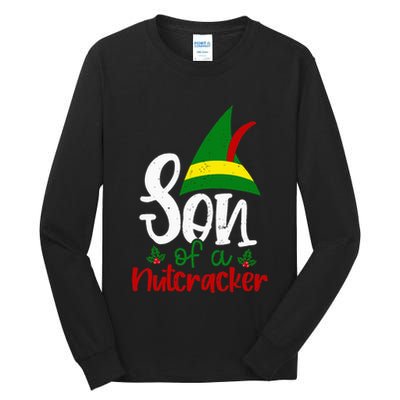 Funny Christmas Elf Son Of A Nutcracker Tall Long Sleeve T-Shirt
