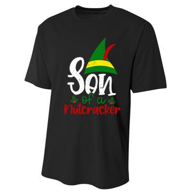 Funny Christmas Elf Son Of A Nutcracker Performance Sprint T-Shirt