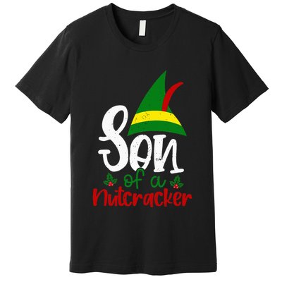 Funny Christmas Elf Son Of A Nutcracker Premium T-Shirt