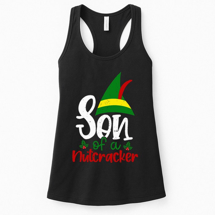 Funny Christmas Elf Son Of A Nutcracker Womens Tank Top