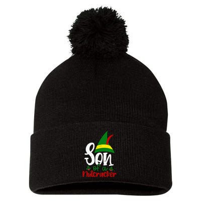 Funny Christmas Elf Son Of A Nutcracker Pom Pom 12in Knit Beanie